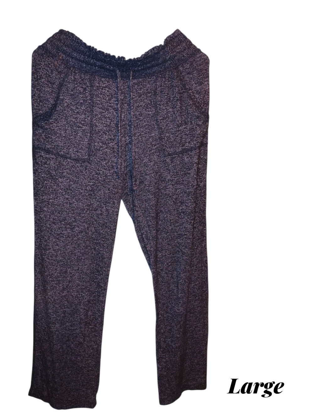 Cozy Knit Drawstring Lounge Pants in Navy Heather